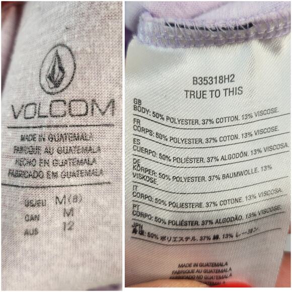 Volcom Tank Top Womens Medium Lilac Lavendar Purple Neon Rainbow Strappy Hawaii - Picture 10 of 10